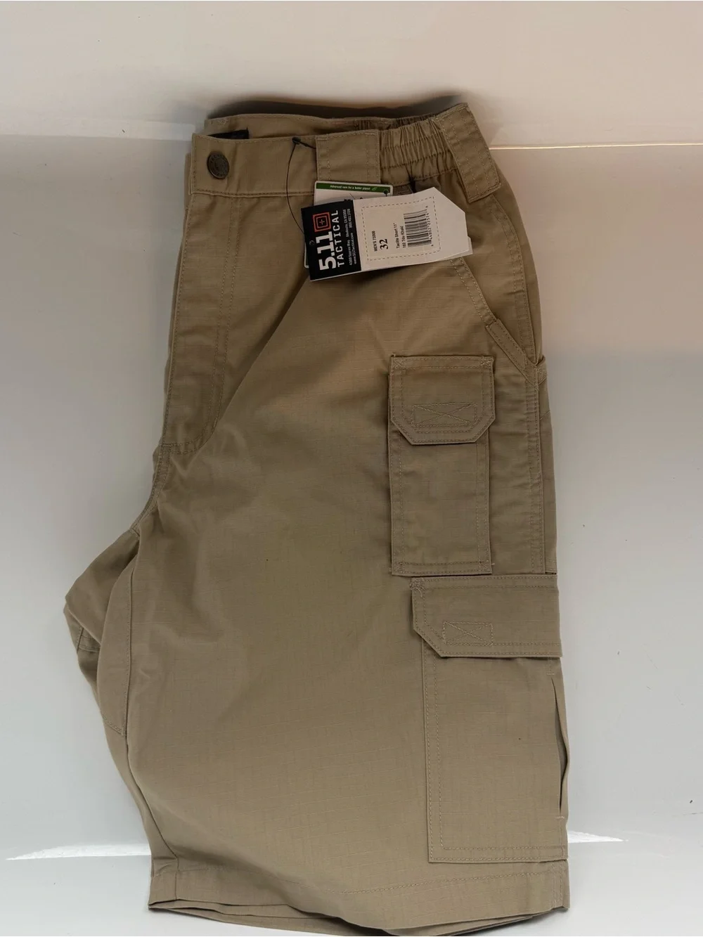 5.11 Tactical Men’s Tan Cargo Shorts - Rugged Multi-Pocket Design
